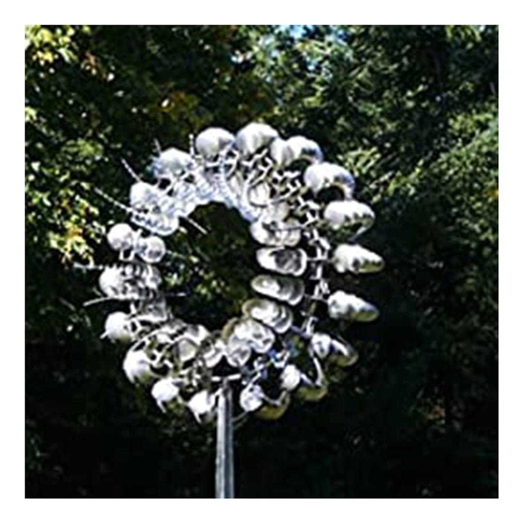 Solenergi Metal Vindmølle med LED-lys og Farverige Blade
