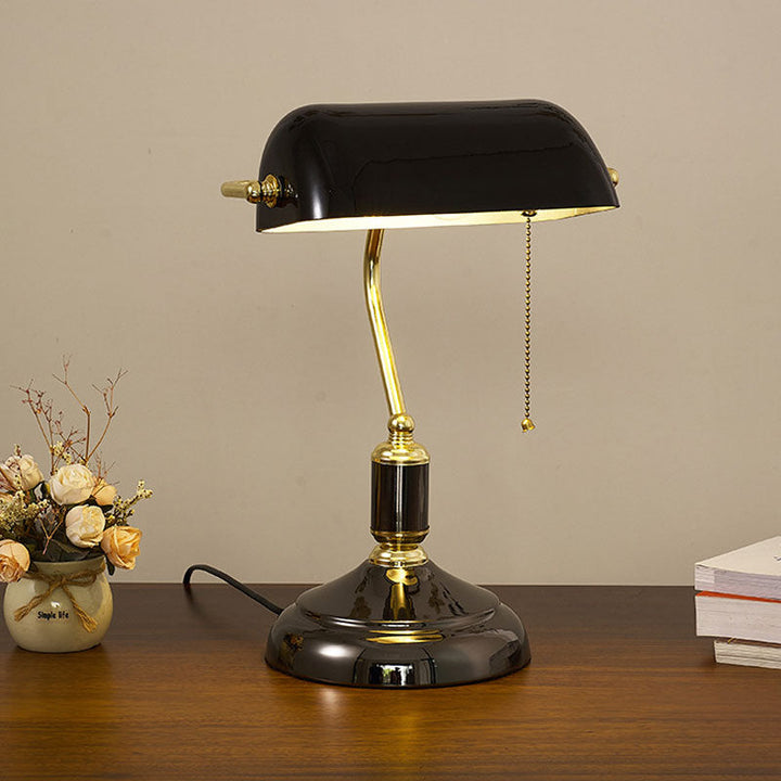 Elegant Glas Bordlampe med Vintage Design og Blød Belysning