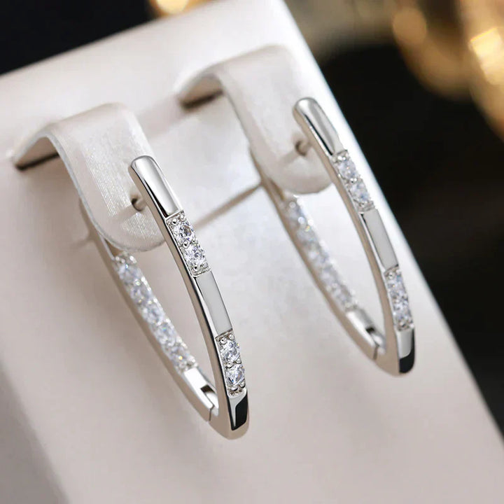 Elegant Zirconia Øreringe i Guld