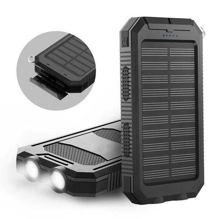 Vandtæt 30.000mAh Solenergi Power Bank med Flere USB-porte