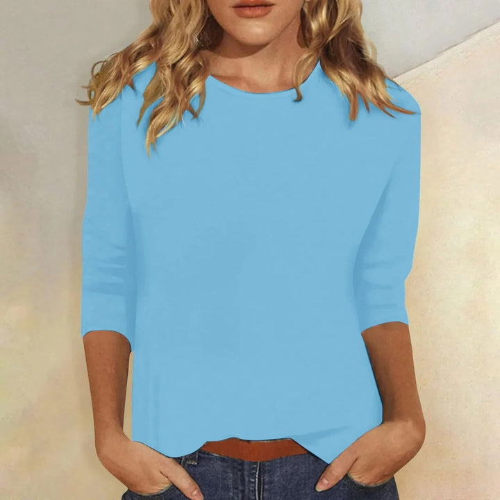 Stella | Kvinders Casual Crew Neck 3/4 Ærme Hverdags Top