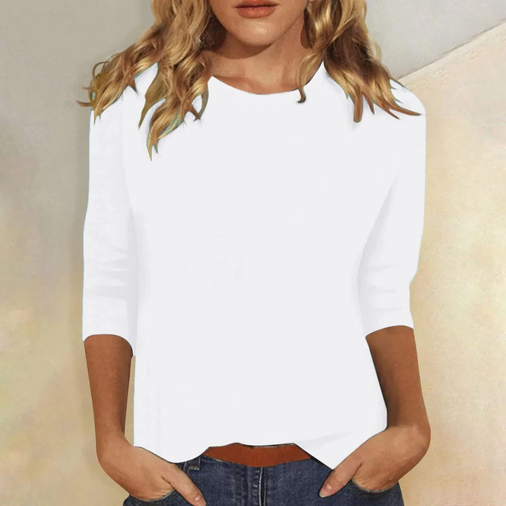 Stella | Kvinders Casual Crew Neck 3/4 Ærme Hverdags Top