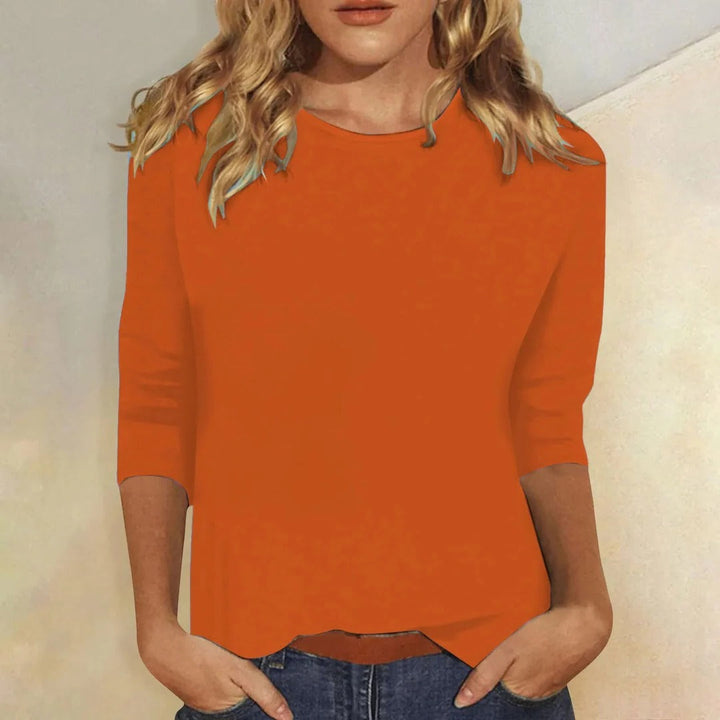 Stella | Kvinders Crew Neck 3/4 Ærme Casual Hverdags Top