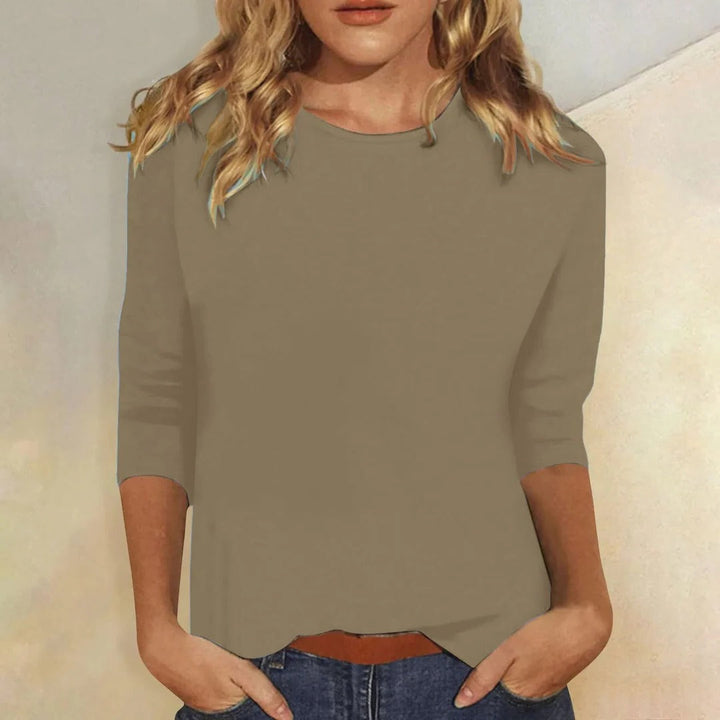 Stella | Kvinders Casual Crew Neck 3/4 Ærme Hverdags Top