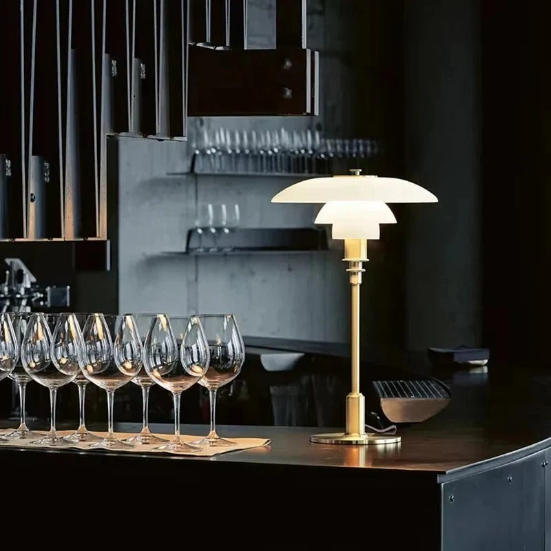 Dæmpbar Bueformet Bordlampe med E27 Base