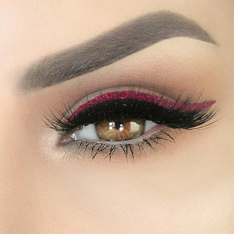 Genanvendelig 3-i-1 Eyeliner og Vippeklistermærker med Dobbeltfarvet Liner