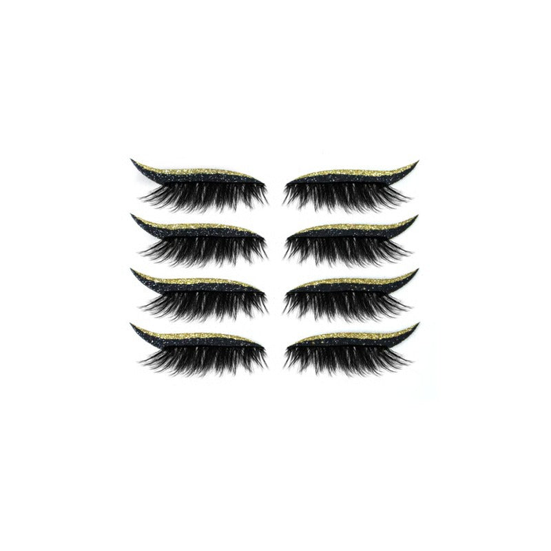 Genanvendelig 3-i-1 Eyeliner og Vippeklistermærker med Dobbeltfarvet Liner