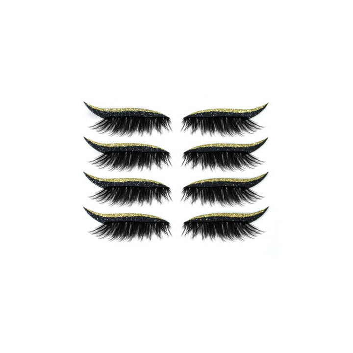 Genanvendelig 3-i-1 Eyeliner og Vippeklistermærker med Dobbeltfarvet Liner