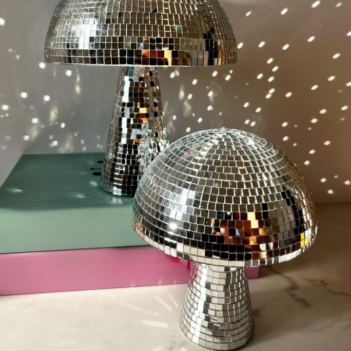 Metallic Svampe Bordlampe med Reflekterende Fliser
