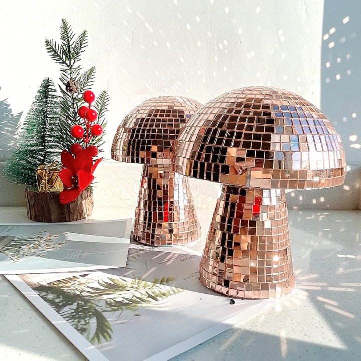 Metallic Svampe Bordlampe med Reflekterende Fliser