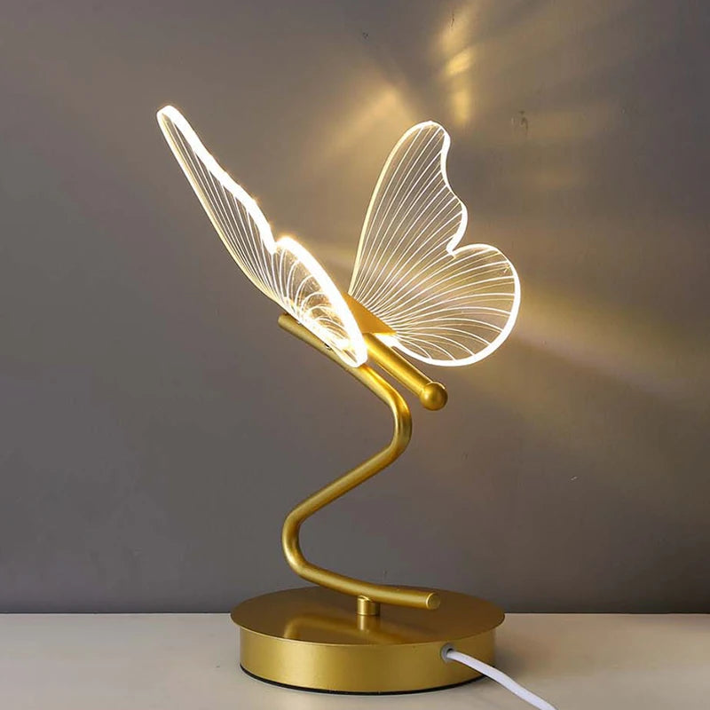 Justerbar Sommerfugl Bordlampe med LED Lys