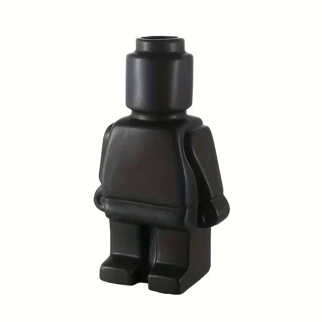 Lego-inspireret Keramisk Blomsterpotte i Minimalistisk Design