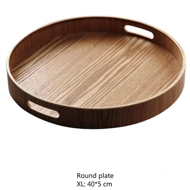 Rund Valnød Serveringsbakke med Elegant Design
