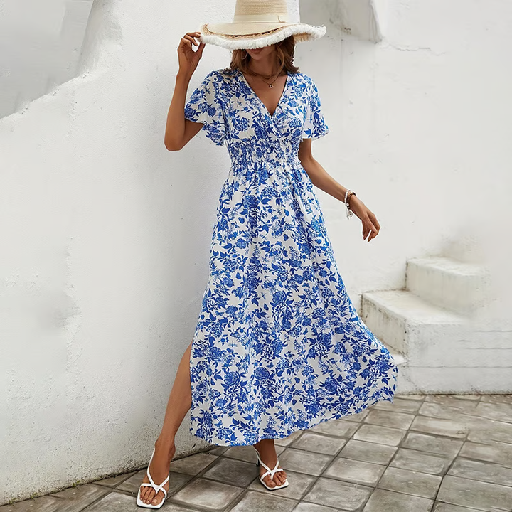 Primrose | Kvinders V-hals Boho Flowy Kjole Strand