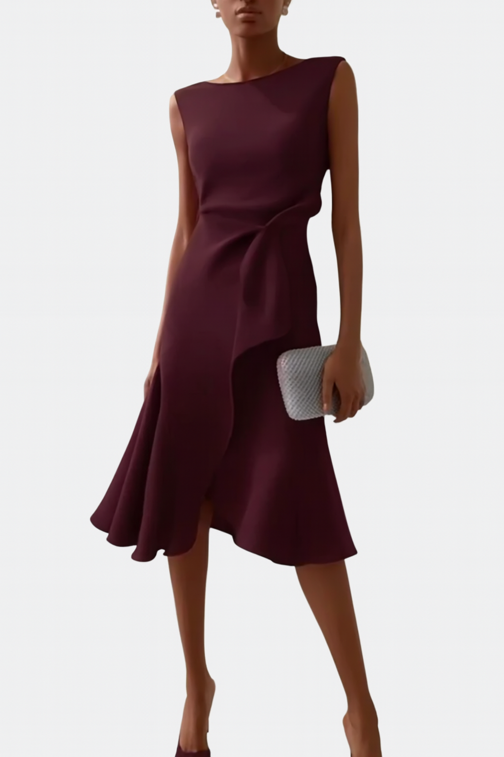 Sheila™ | Draperet Asymmetrisk Midi Kjole