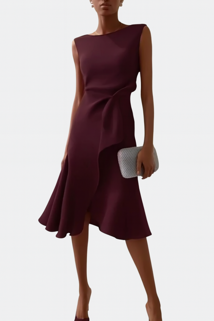 Sheila™ | Draperet Asymmetrisk Midi Kjole