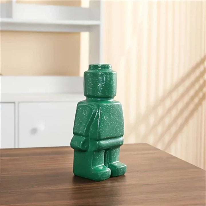 Lego-inspireret Keramisk Blomsterpotte i Minimalistisk Design