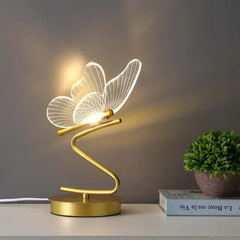 Justerbar Sommerfugl Bordlampe med LED Lys