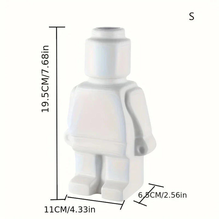 Lego-inspireret Keramisk Blomsterpotte i Minimalistisk Design