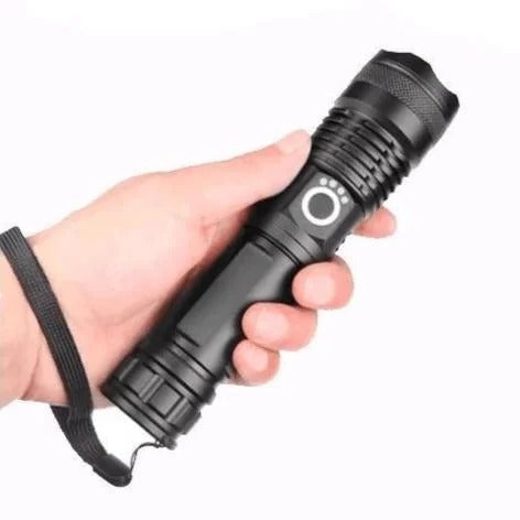 90.000 Lumen Genopladelig Vandtæt Lommelygte med Zoom