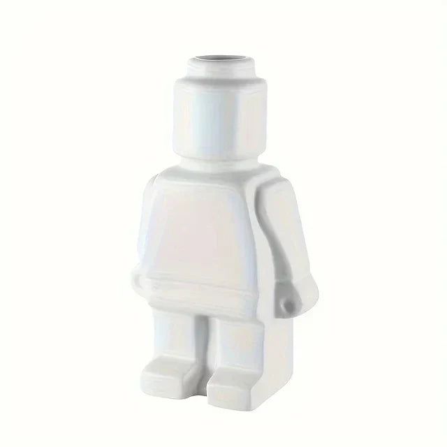 Lego-inspireret Keramisk Blomsterpotte i Minimalistisk Design