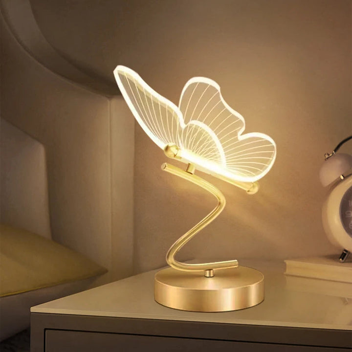 Justerbar Sommerfugl Bordlampe med LED Lys