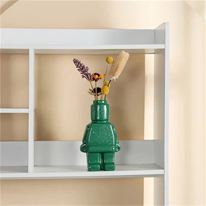 Lego-inspireret Keramisk Blomsterpotte i Minimalistisk Design