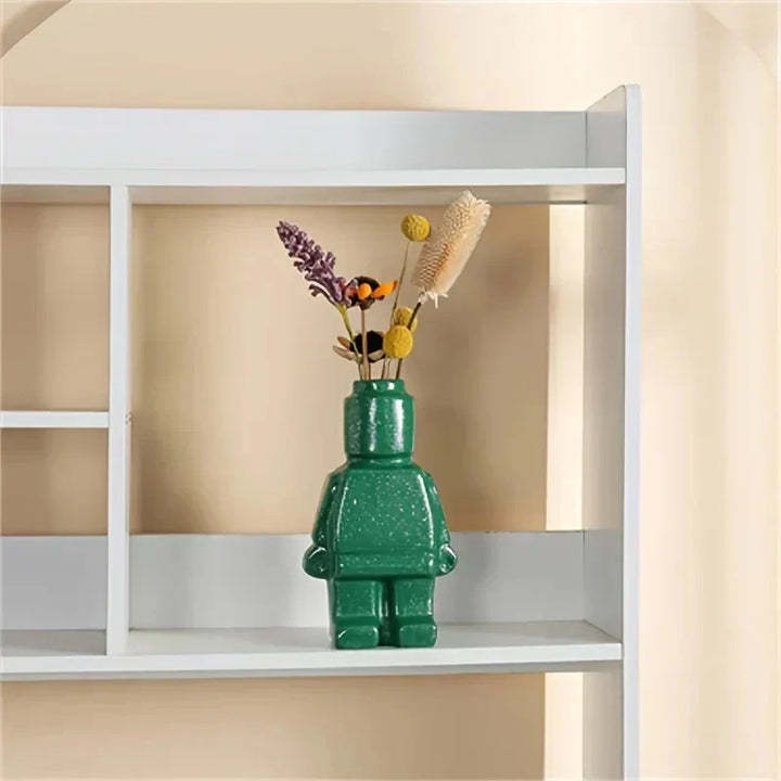 Lego-inspireret Keramisk Blomsterpotte i Minimalistisk Design