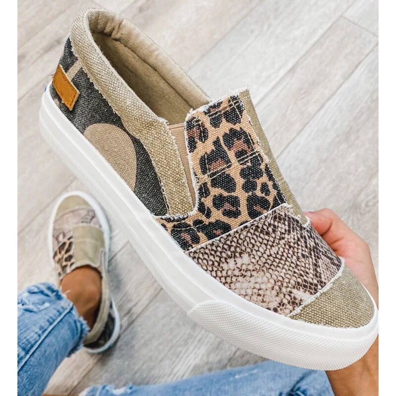 Maria | Dame Sneakers med lav skaft og patch-design
