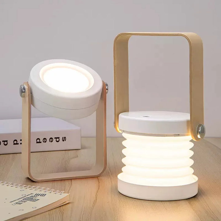 Genopladelig 4-i-1 Bærbar Lanterne og Bordlampe med Dæmpbar LED