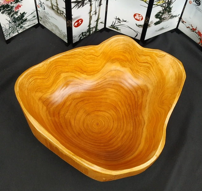 Håndlavet Serveringsskål i Teak Rodtræ 30 cm