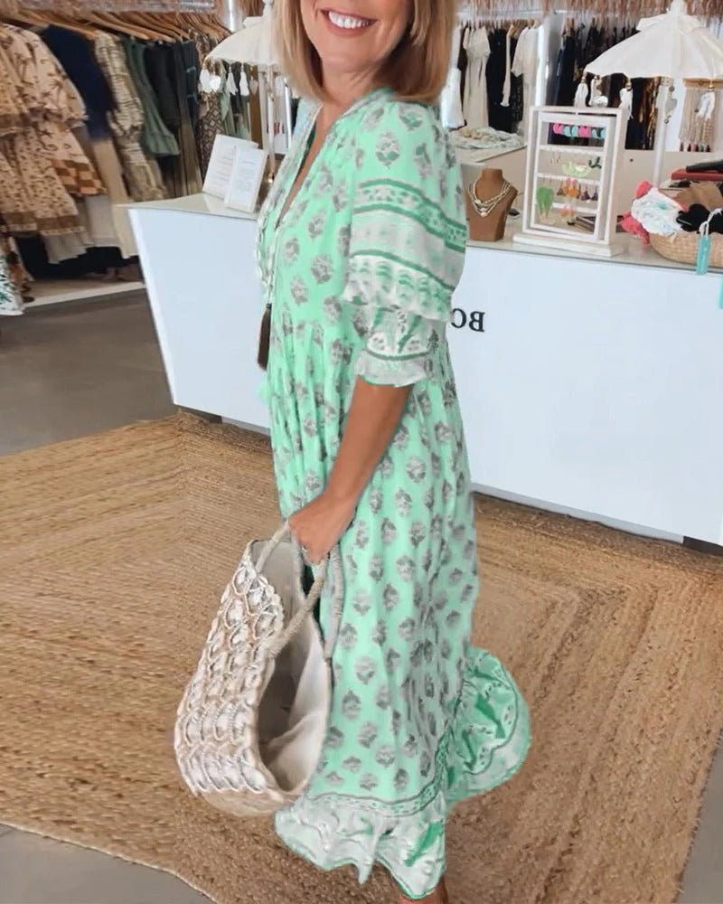 Audrey™ | Boho Midi Fringing Kjole