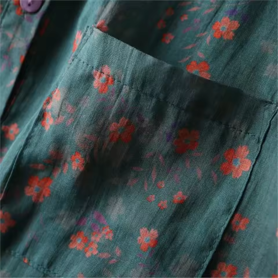 Annette™ | Blomster Halv-Placket Skjorte