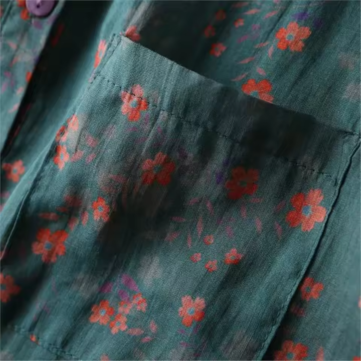 Annette™ | Blomster Halv-Placket Skjorte
