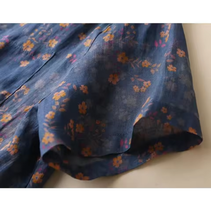 Annette™ | Blomster Halv-Placket Skjorte
