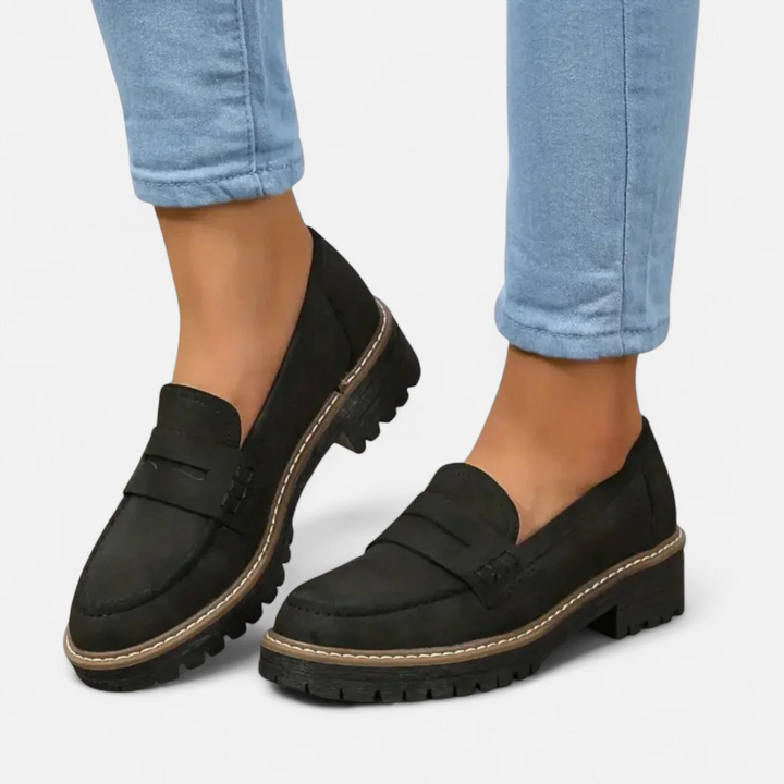 Annika | Dame Klassiske Loafers med Markant Såle