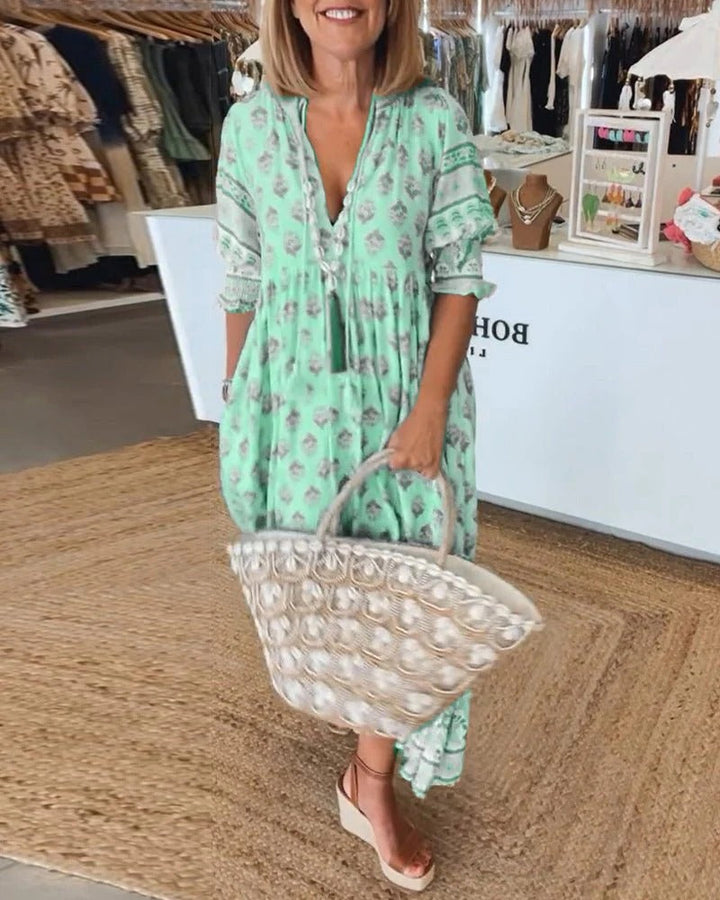 Audrey™ | Boho Midi Fringing Kjole