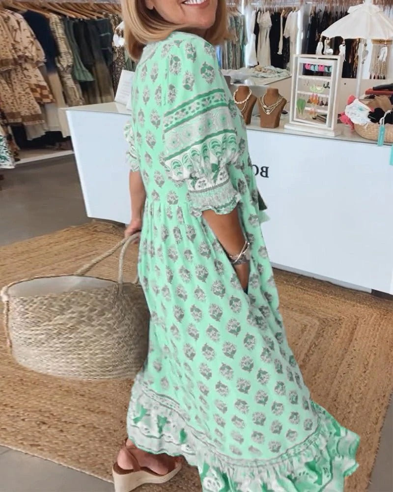 Audrey™ | Boho Midi Fringing Kjole