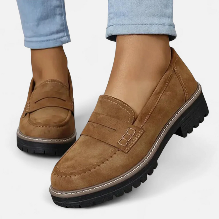 Annika | Dame Klassiske Loafers med Markant Såle