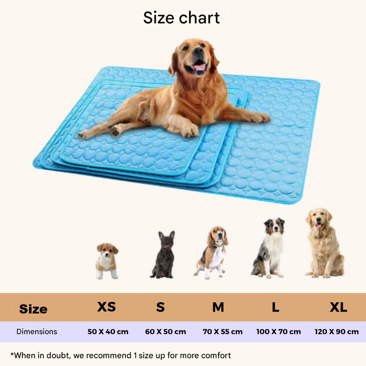 Kølemåtte til Hunde med 4x Køleeffekt - Blå