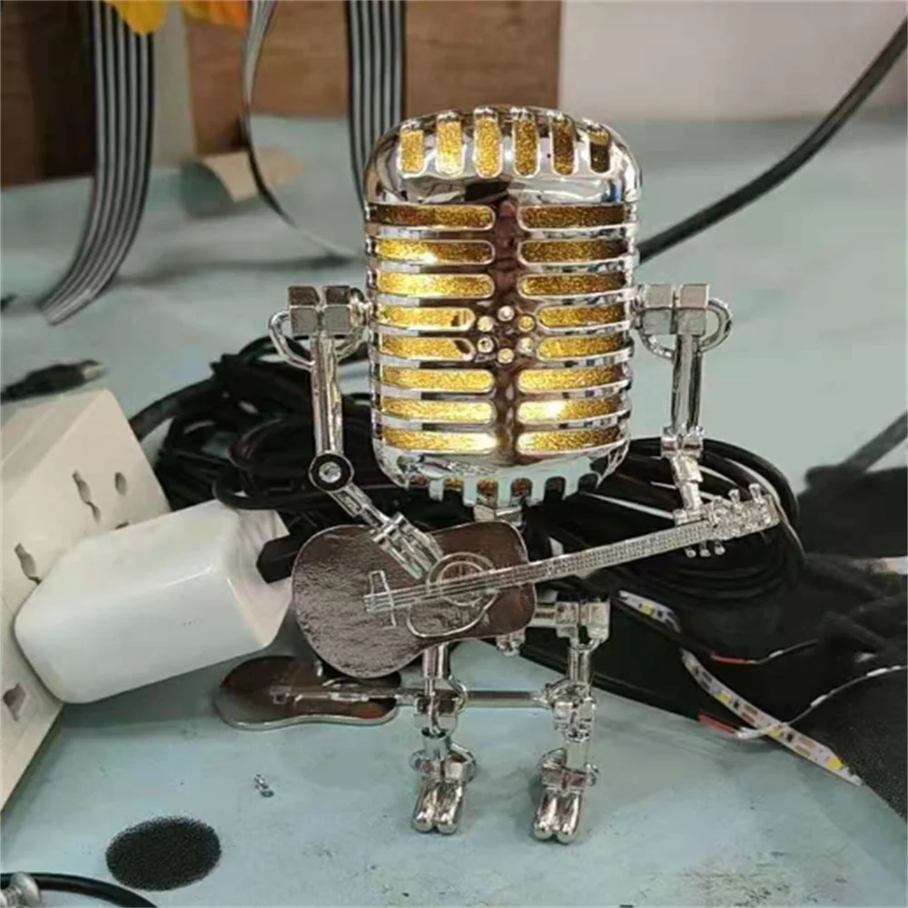 Dimmbar Robot Bordlampe med Guitar Design