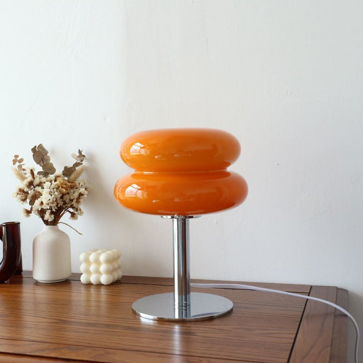 Italiensk Glas Bordlampe med Justerbart LED Lys