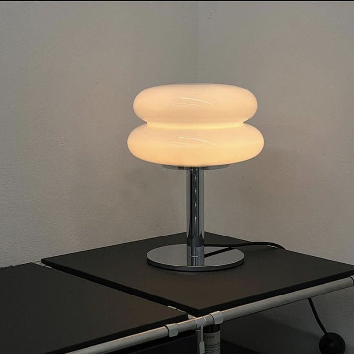 Italiensk Glas Bordlampe med Justerbart LED Lys