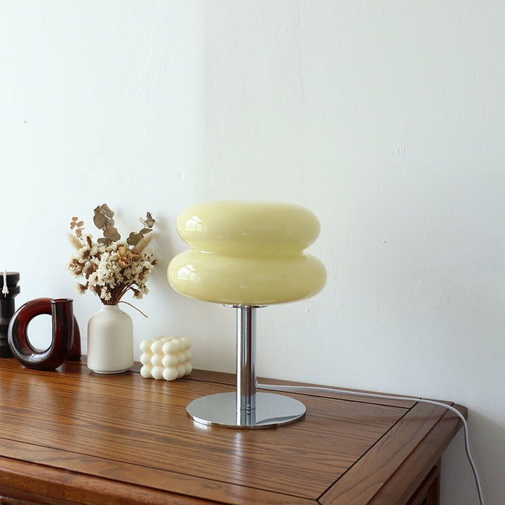 Italiensk Glas Bordlampe med Justerbart LED Lys