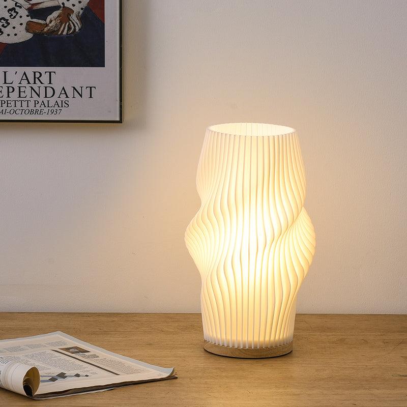 Plisseret Skrivebordslampe i Fransk Creme