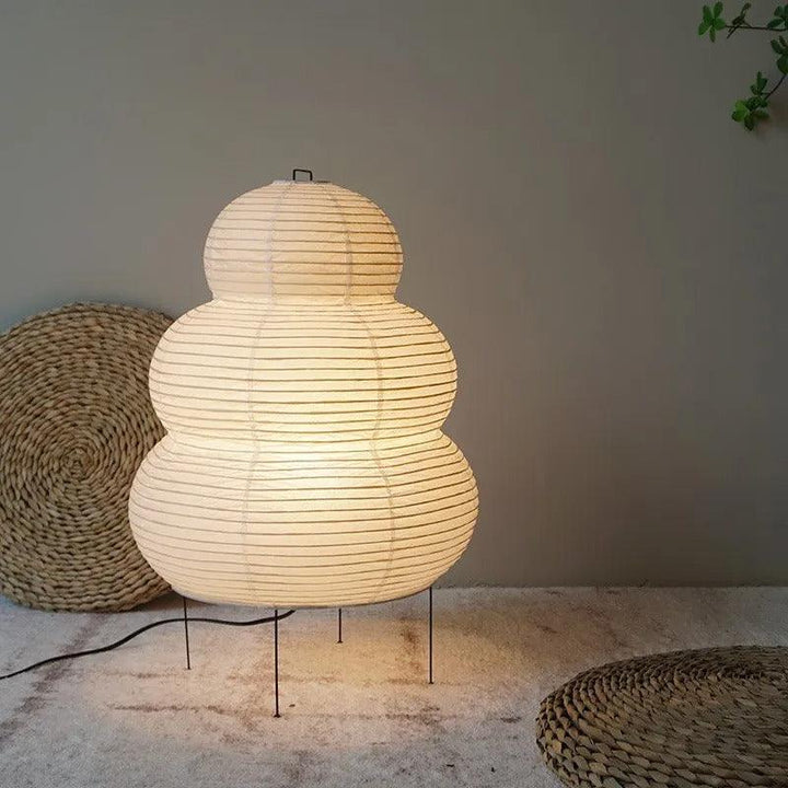 Japansk Snemand Bordlampe i Hvidt Papir
