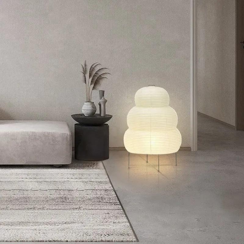 Japansk Snemand Bordlampe i Hvidt Papir
