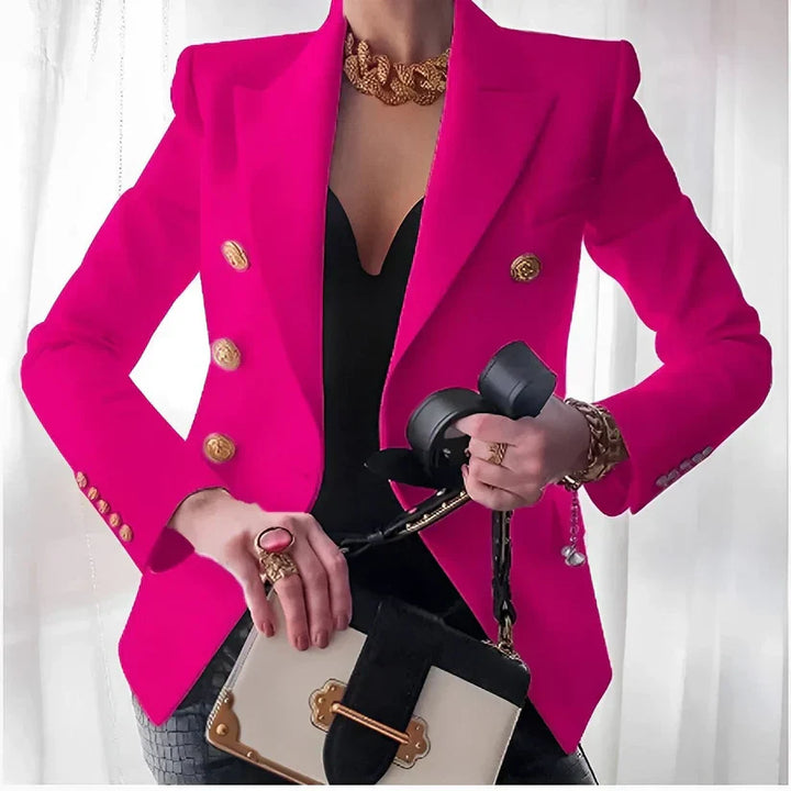 Monroe | Kvinders Klassiske Dobbeltradet Blazer med Guldknapper