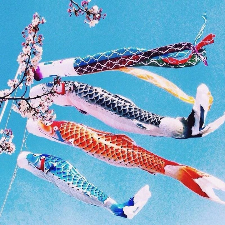 Japansk Koinobori Flag i 3 Størrelser - Traditionel Tekstil Dekoration