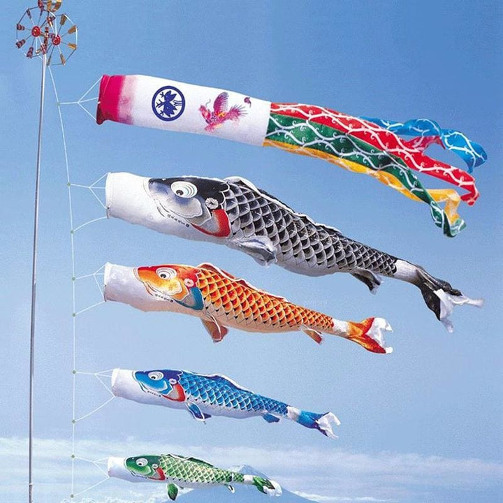 Japansk Koinobori Flag i 3 Størrelser - Traditionel Tekstil Dekoration